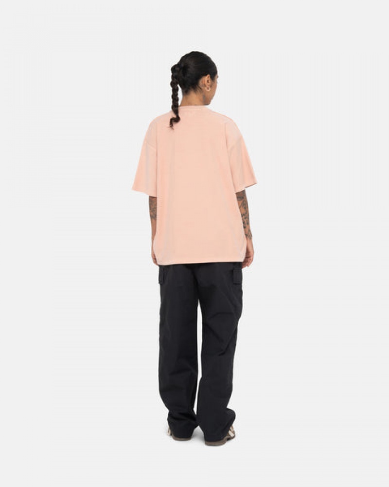 Light Pink Stussy Pig. Dyed Inside Out Crew Men's Tees Jakarta | Indonesia SJM-4533