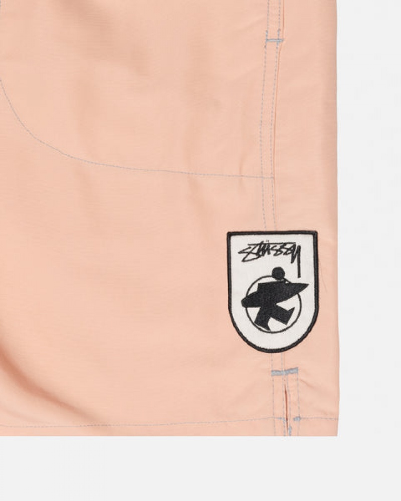 Light Rose Stussy Surfman Patch Water Short Men's Swimwear Jakarta | Indonesia IFV-5795