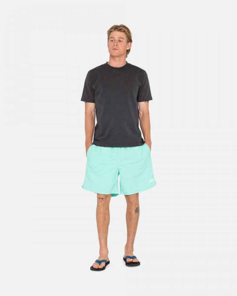 Light Turquoise Stussy Stock Water Short Men's Swimwear Jakarta | Indonesia WJO-0718