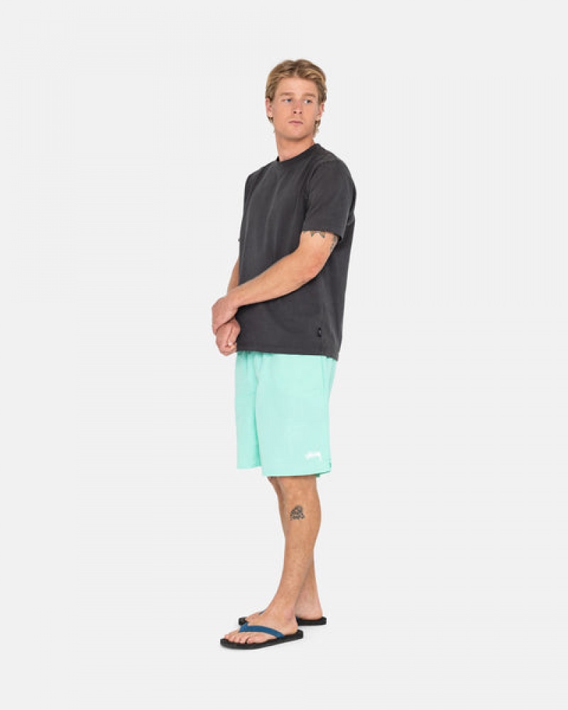 Light Turquoise Stussy Stock Water Short Men's Swimwear Jakarta | Indonesia WJO-0718