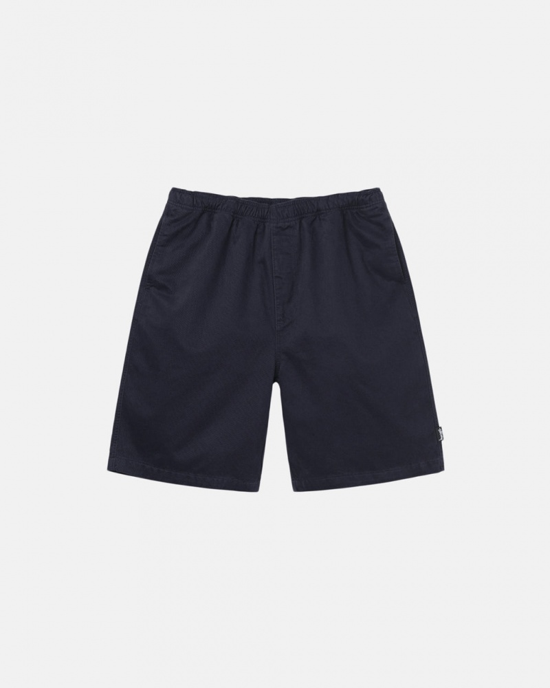 Navy Stussy Brushed Beach Short Men\'s Shorts Jakarta | Indonesia TVG-0608