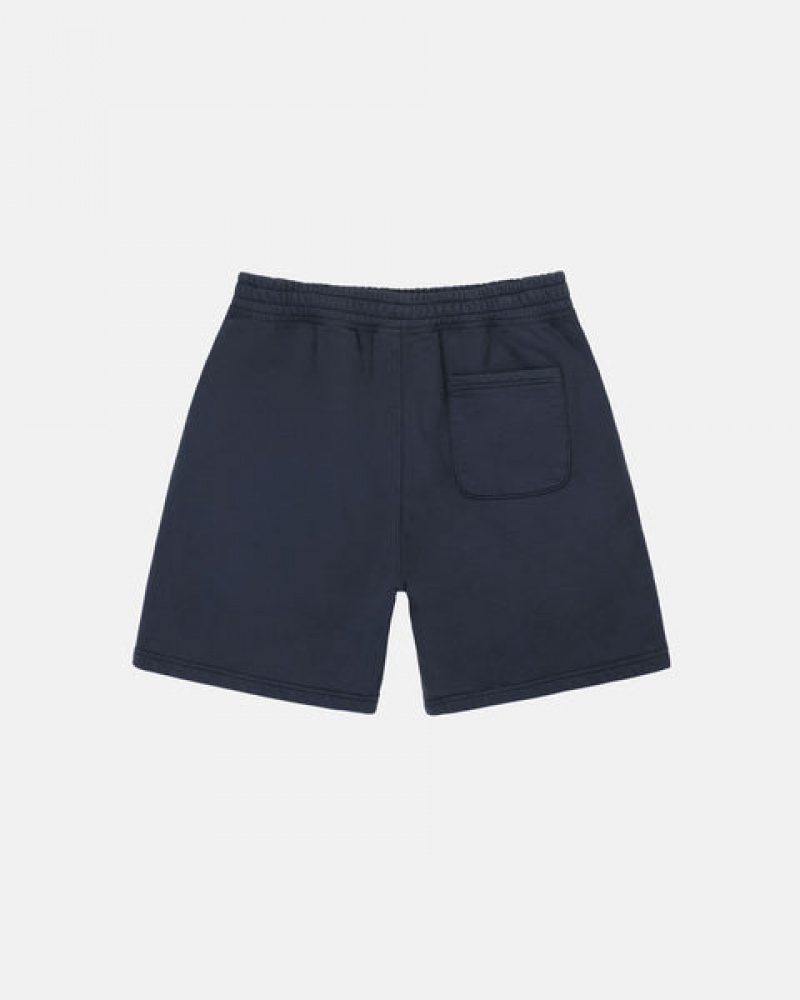 Navy Stussy Overdyed Stock Logo Sweat Short Men's Shorts Jakarta | Indonesia BLC-4124