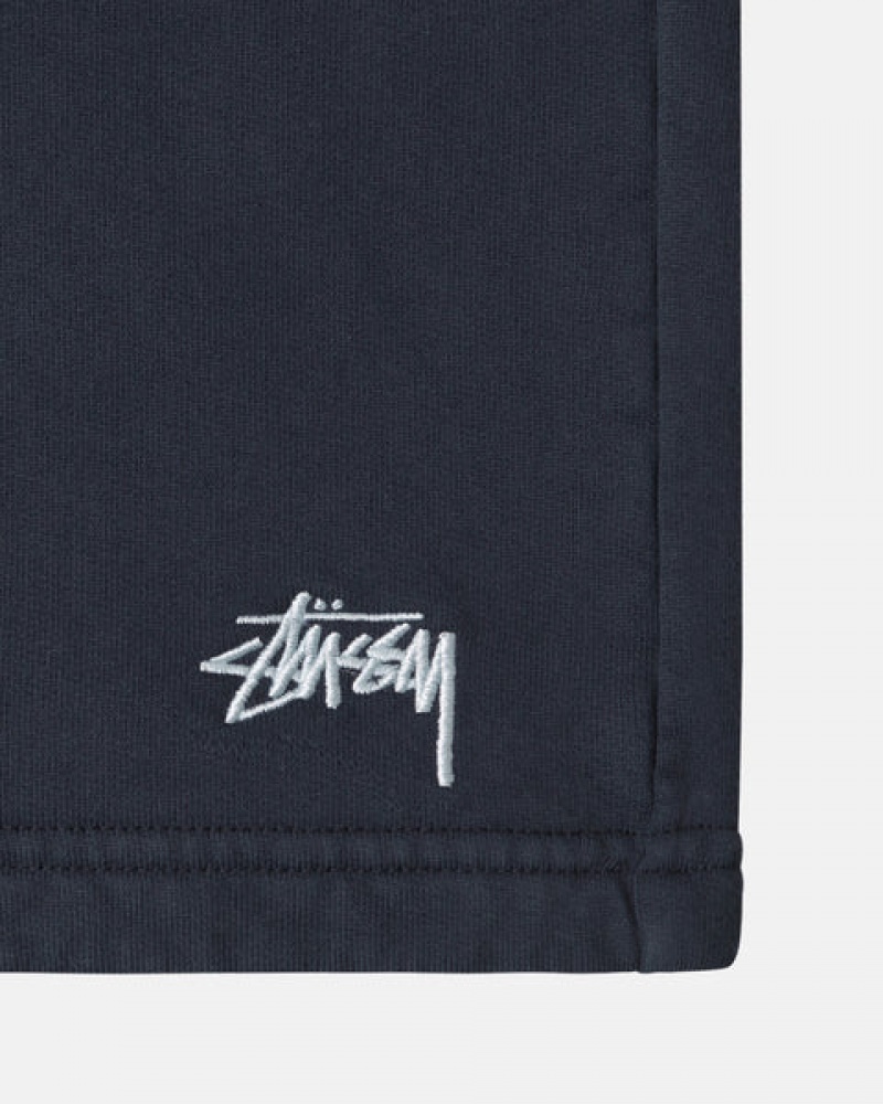 Navy Stussy Overdyed Stock Logo Sweat Short Men's Shorts Jakarta | Indonesia BLC-4124