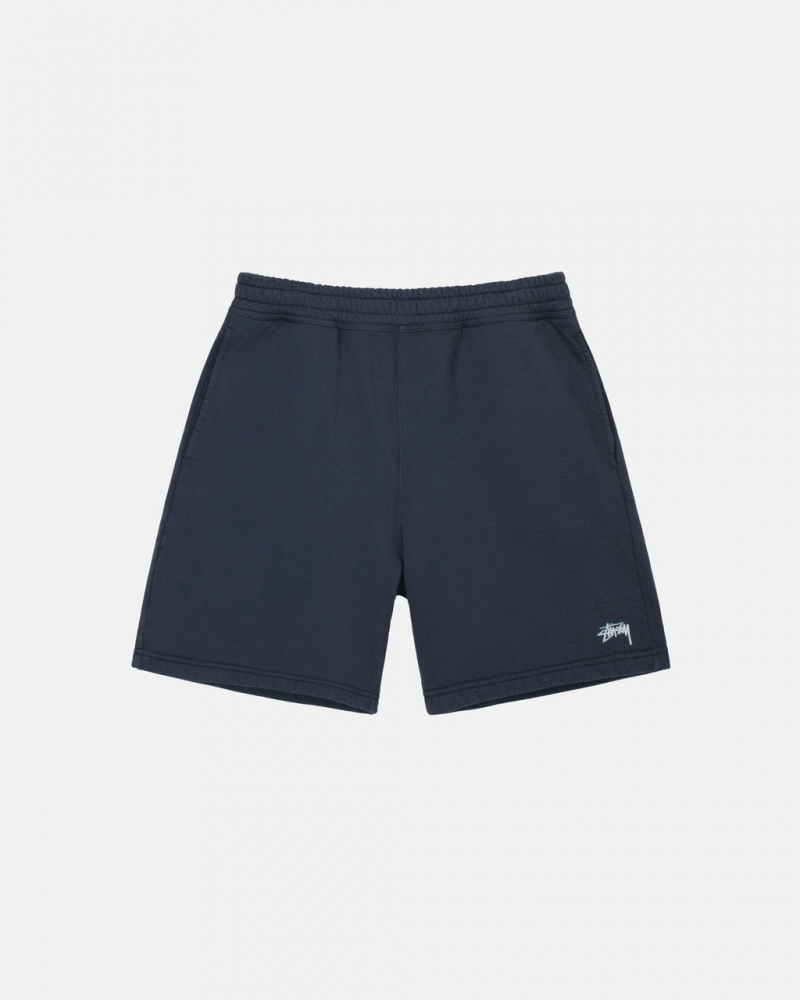 Navy Stussy Overdyed Stock Logo Sweat Short Men\'s Shorts Jakarta | Indonesia BLC-4124