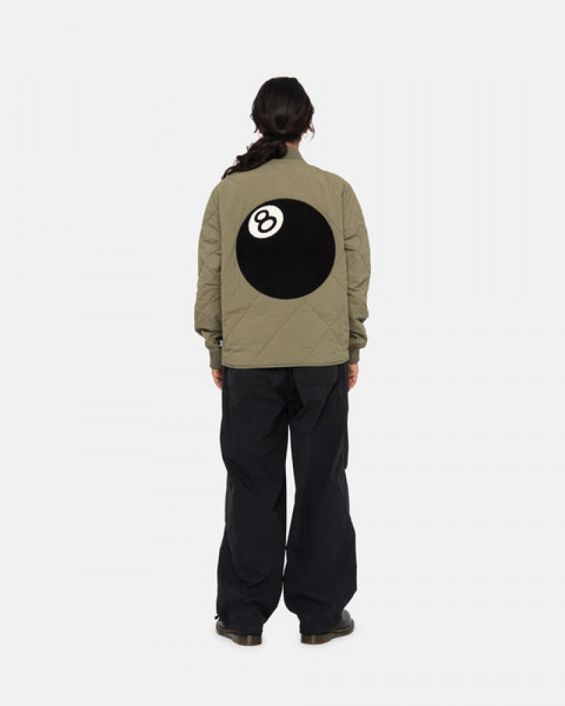 Olive Stussy 8 Ball Quilted Liner Jacket Women's Jackets Jakarta | Indonesia CCH-8225