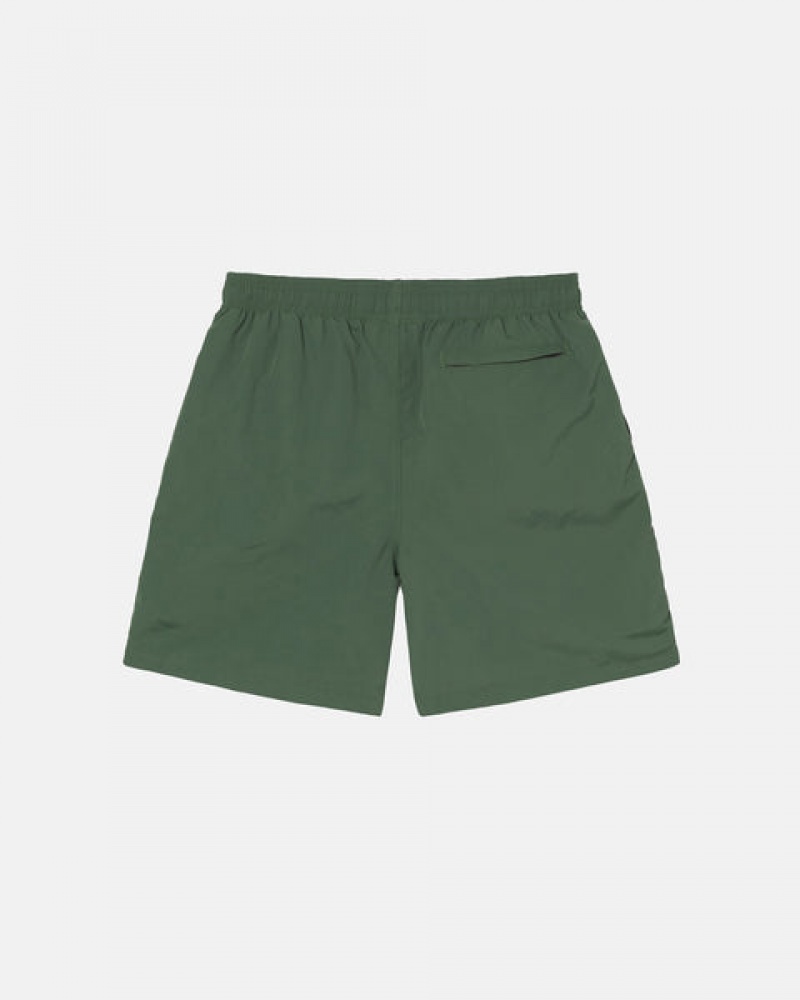 Olive Stussy Curly S Water Short Women's Swimwear Jakarta | Indonesia HMM-2046