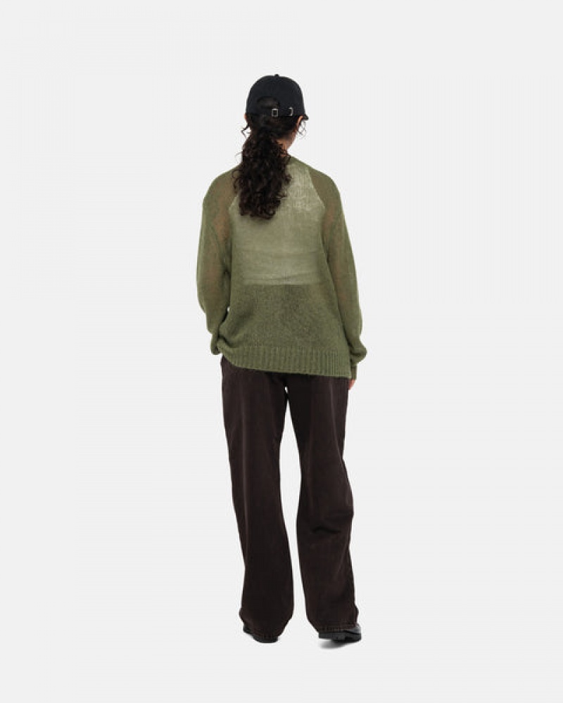 Olive Stussy Loose Knit Sweater Women's Sweaters Jakarta | Indonesia HVV-1915