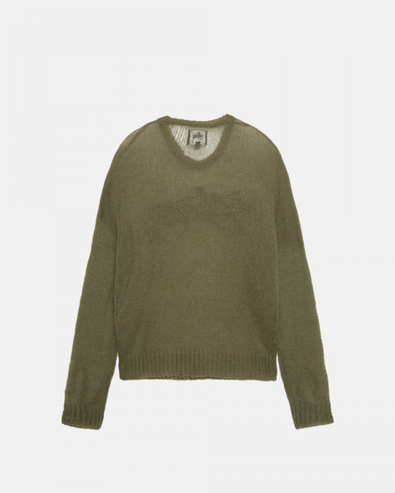 Olive Stussy Loose Knit Sweater Women's Sweaters Jakarta | Indonesia HVV-1915