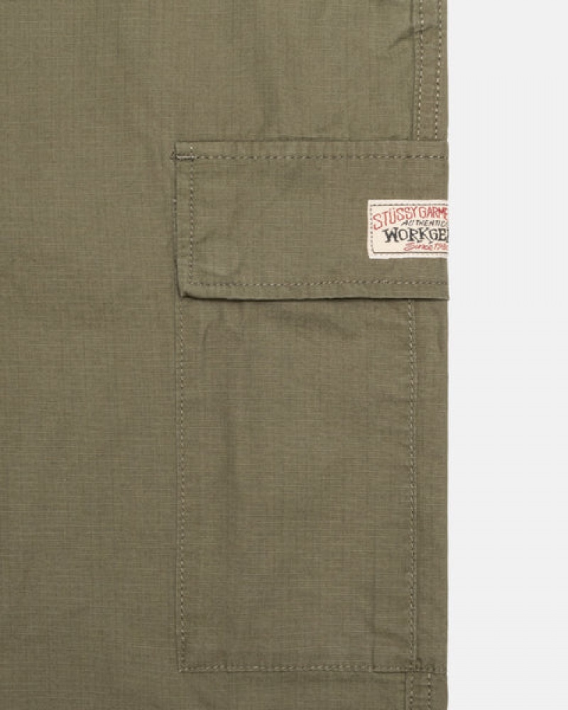 Olive Stussy Ripstop Cargo Beach Pant Women's Pants Jakarta | Indonesia DGW-4359