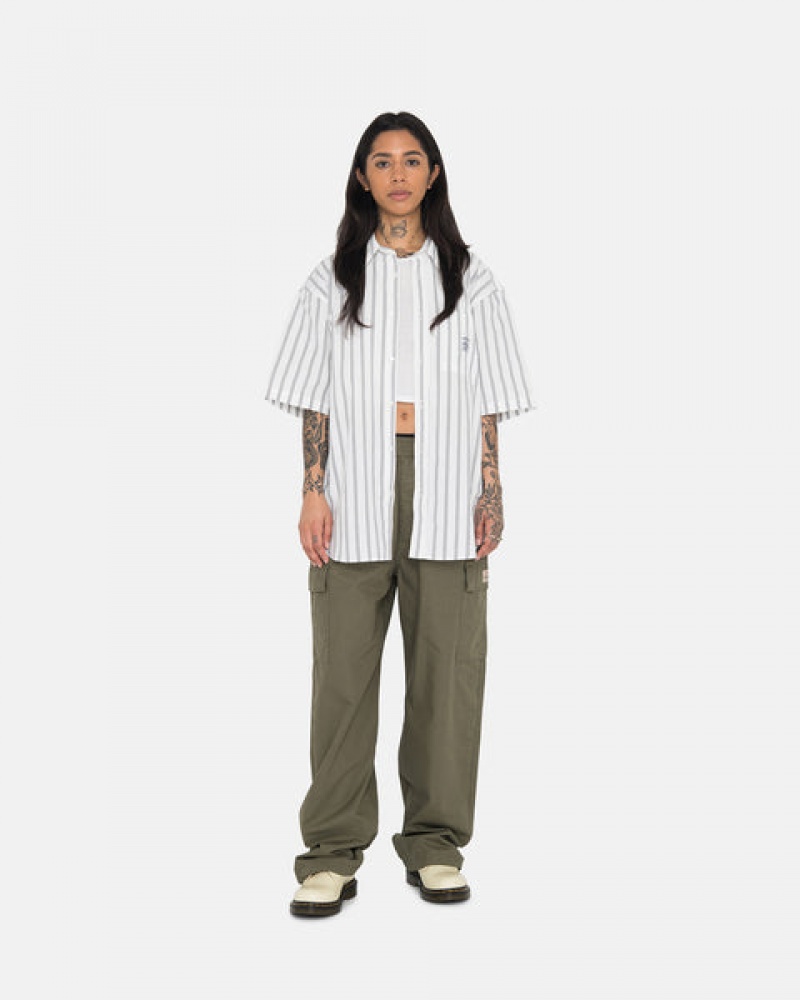 Olive Stussy Ripstop Cargo Beach Pant Women's Pants Jakarta | Indonesia DGW-4359