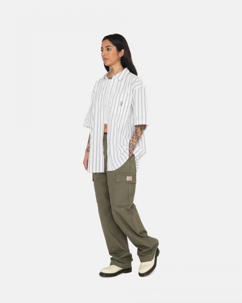 Olive Stussy Ripstop Cargo Beach Pant Women's Pants Jakarta | Indonesia DGW-4359