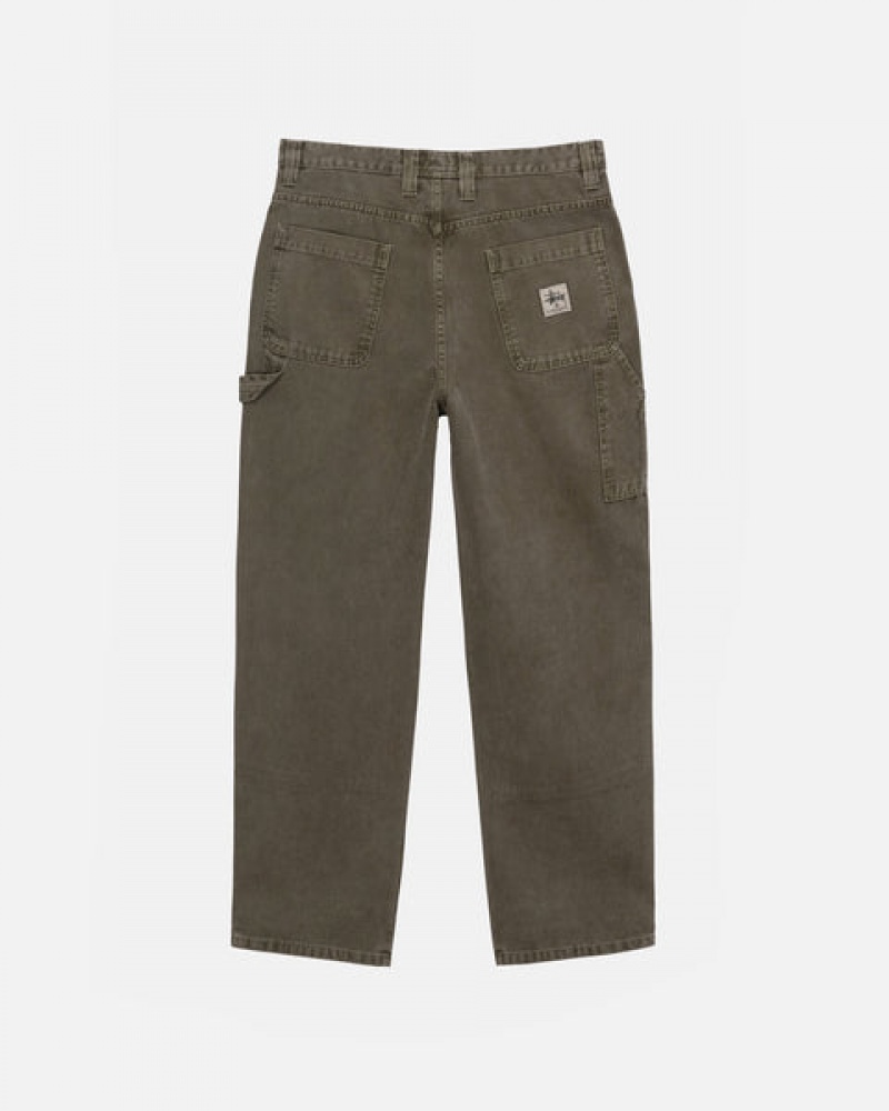 Olive Stussy Work Pant Canvas Women's Pants Jakarta | Indonesia SOQ-2079