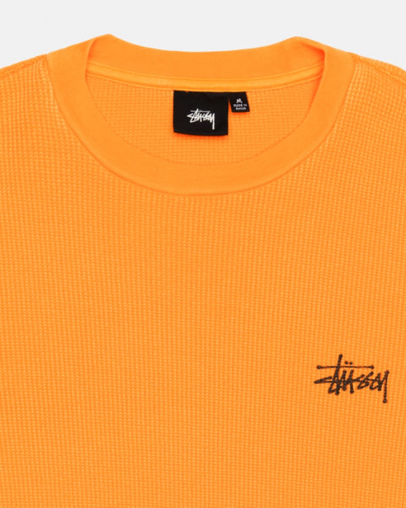 Orange Stussy Basic Stock Ls Thermal Men's Tops Jakarta | Indonesia MHI-2135