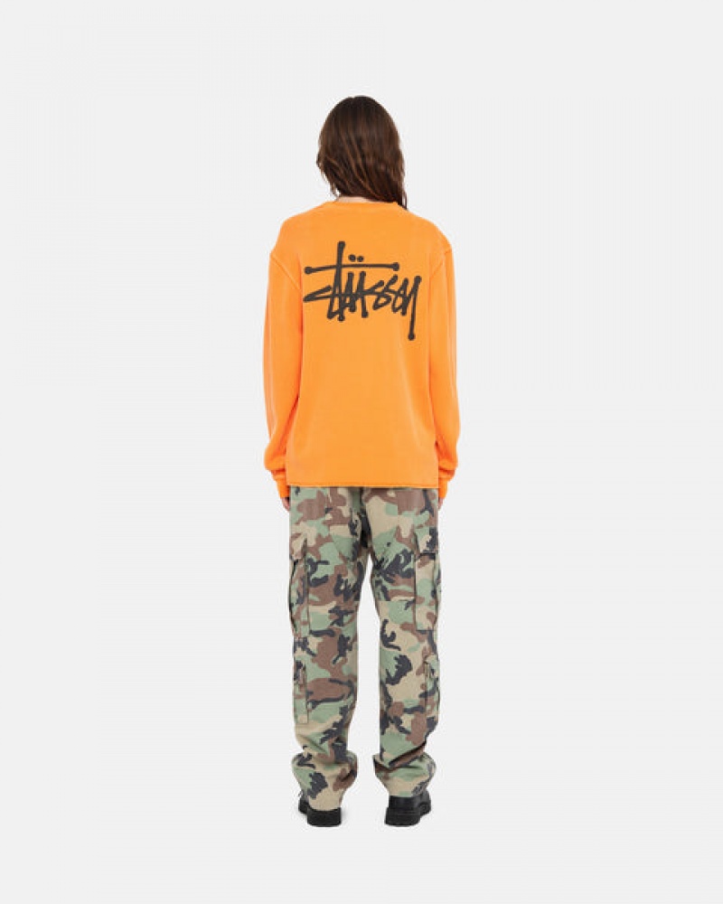 Orange Stussy Basic Stock Ls Thermal Men's Tops Jakarta | Indonesia MHI-2135