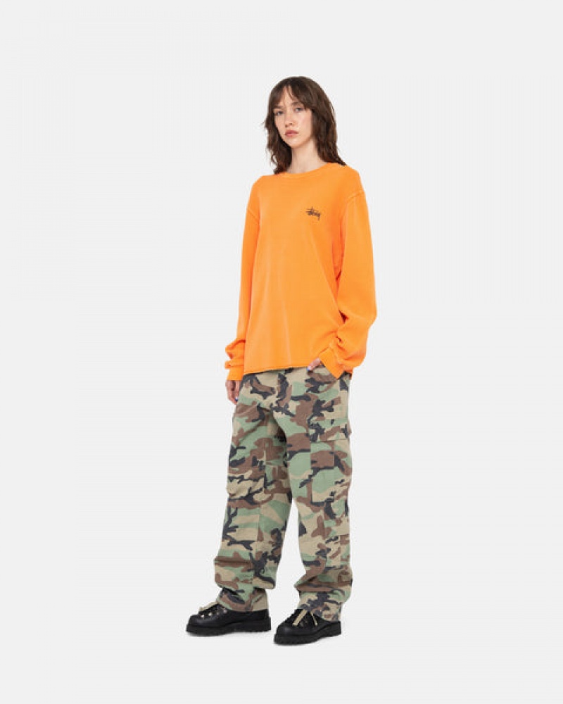 Orange Stussy Basic Stock Ls Thermal Women's Tops Jakarta | Indonesia SBM-6040