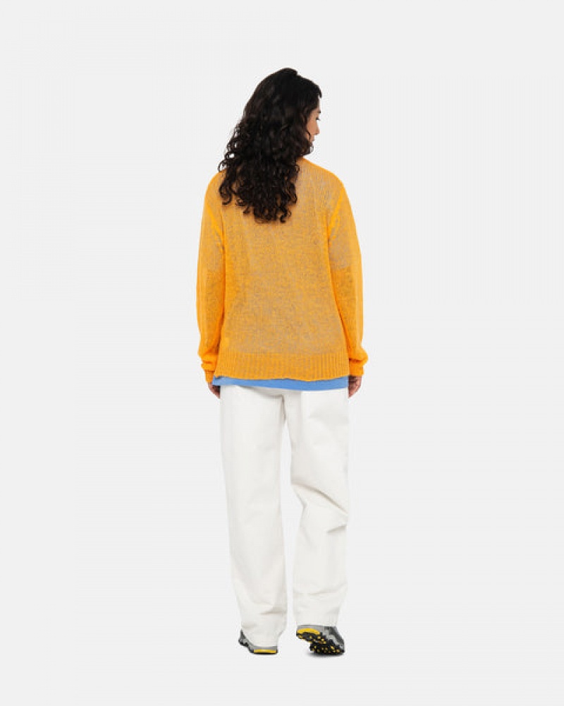 Orange Stussy Loose Knit Sweater Men's Sweaters Jakarta | Indonesia KPL-7553