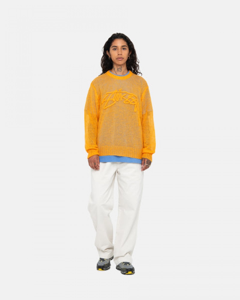 Orange Stussy Loose Knit Sweater Women's Sweaters Jakarta | Indonesia IHZ-0179