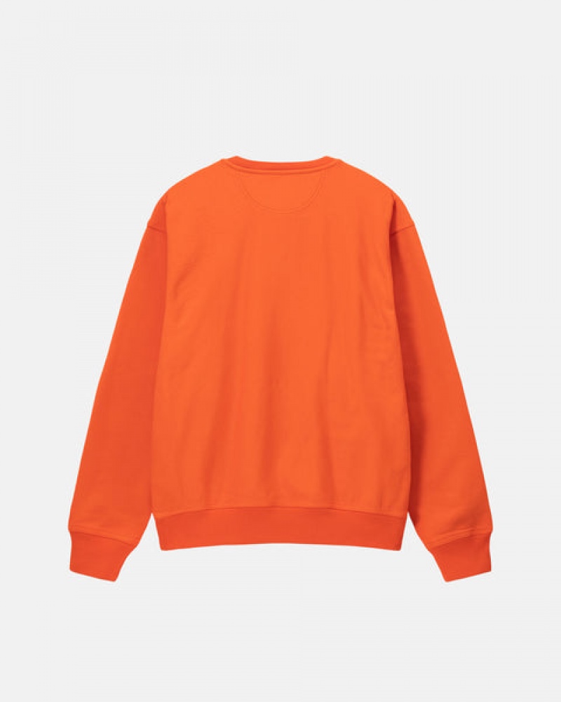 Orange Stussy Overdyed Stock Logo Crew Women's Sweatshirts Jakarta | Indonesia GPZ-9055