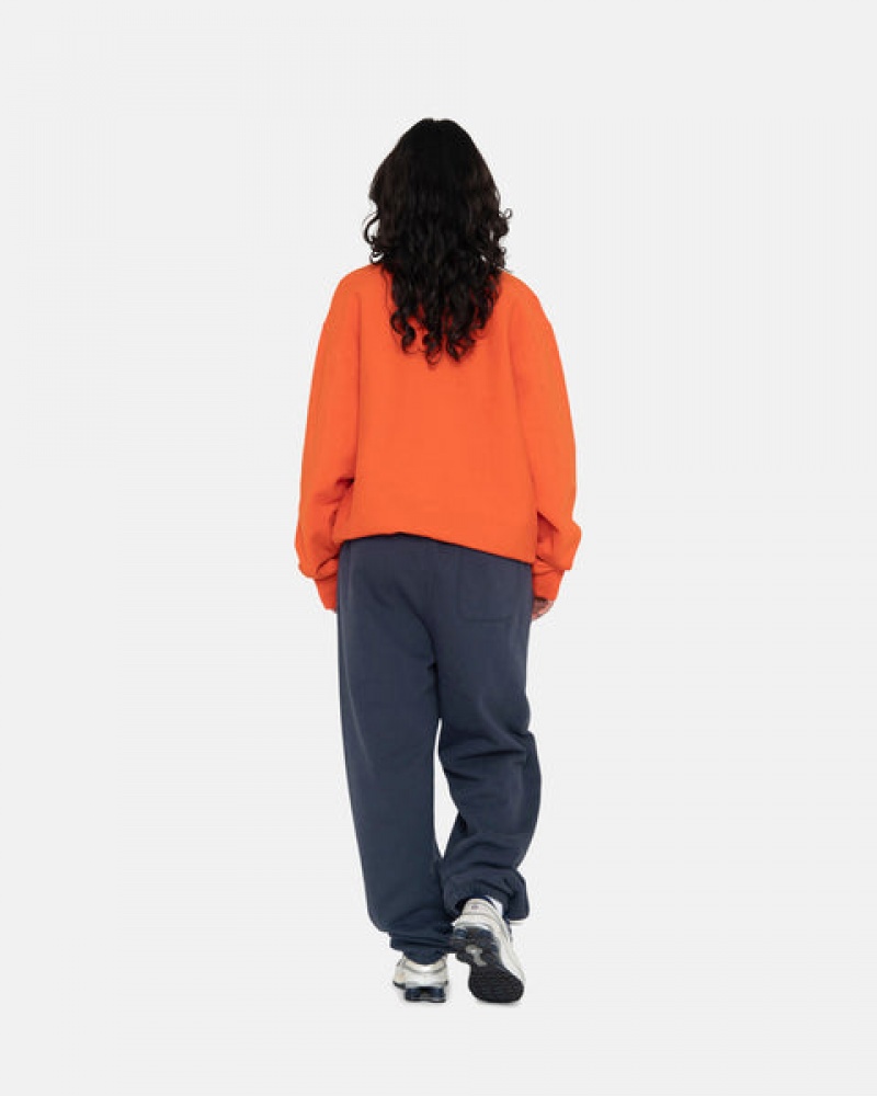 Orange Stussy Overdyed Stock Logo Crew Women's Sweatshirts Jakarta | Indonesia GPZ-9055