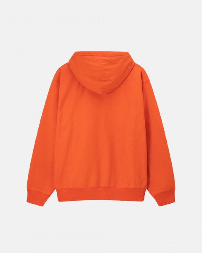 Orange Stussy Overdyed Stock Logo Hoodie Men's Hoodie Jakarta | Indonesia OJM-5363