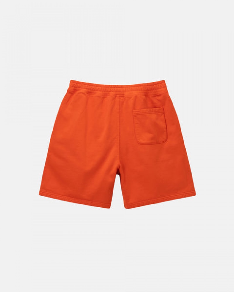 Orange Stussy Overdyed Stock Logo Short Men's Sweatshirts Jakarta | Indonesia KQN-1514