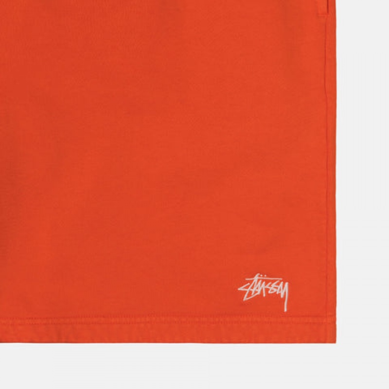 Orange Stussy Overdyed Stock Logo Short Men's Sweatshirts Jakarta | Indonesia KQN-1514