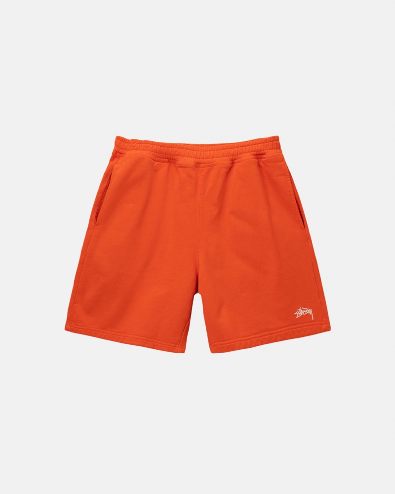 Orange Stussy Overdyed Stock Logo Short Men\'s Sweatshirts Jakarta | Indonesia KQN-1514