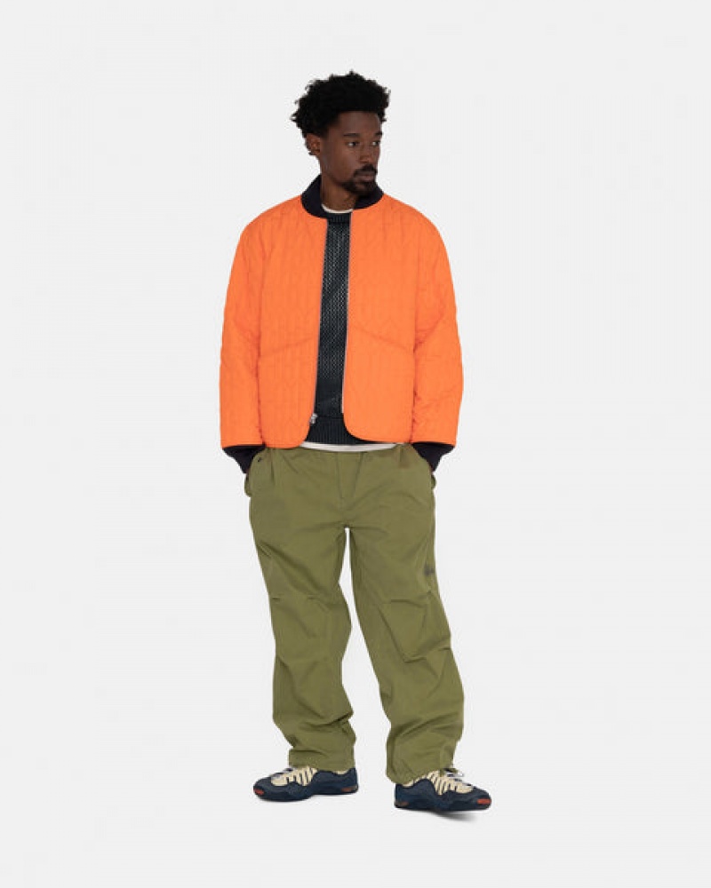 Orange Stussy S Quilted Liner Jacket Men's Jackets Jakarta | Indonesia TYT-1784