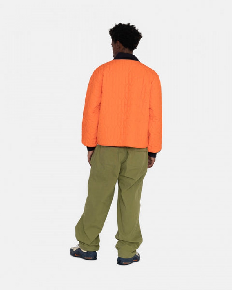 Orange Stussy S Quilted Liner Jacket Men's Jackets Jakarta | Indonesia TYT-1784