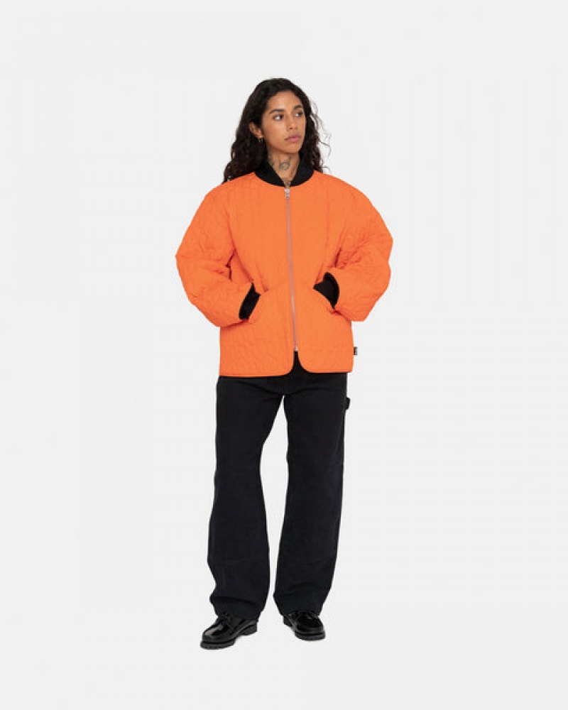 Orange Stussy S Quilted Liner Jacket Men's Jackets Jakarta | Indonesia TYT-1784