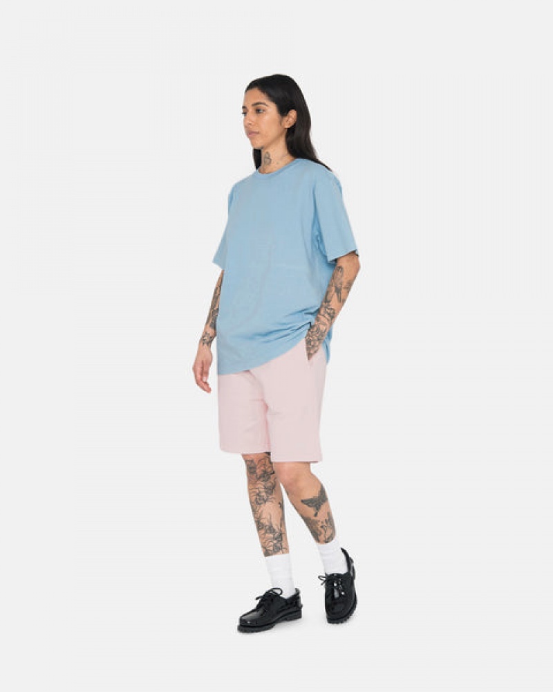 Pink Stussy Overdyed Stock Logo Short Women's Shorts Jakarta | Indonesia ODU-5376