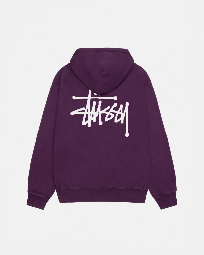 Purple Stussy Basic Stussy Hoodie Pigment Dyed Women\'s Hoodie Jakarta | Indonesia PJG-5030