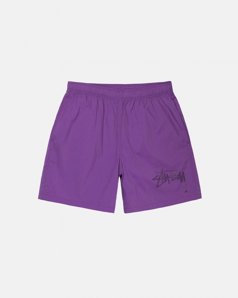 Purple Stussy Big Stock Nylon Short Men\'s Shorts Jakarta | Indonesia QPU-3258