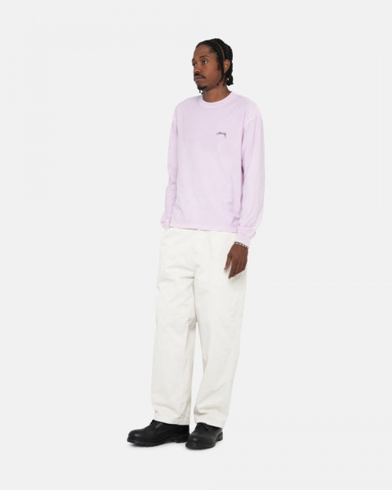 Purple Stussy Lazy Ls Tee Men's Tops Jakarta | Indonesia RRO-8826