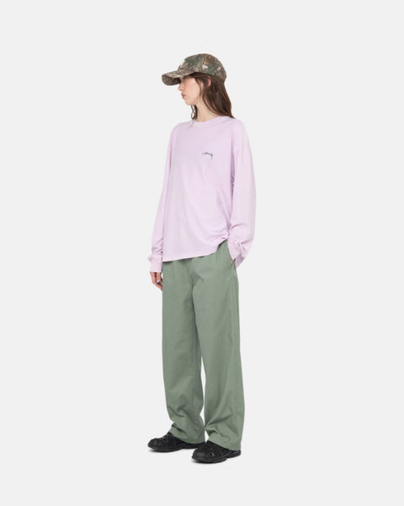 Purple Stussy Lazy Ls Tee Men's Tops Jakarta | Indonesia RRO-8826