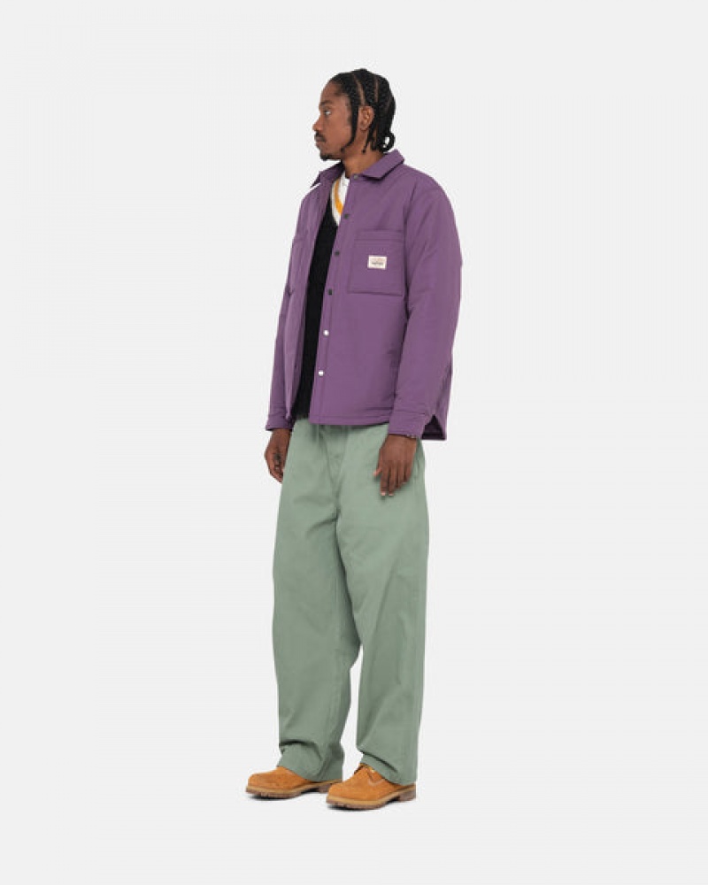 Purple Stussy Padded Tech Over Shirt Men's Shirt Jackets Jakarta | Indonesia GSR-7371