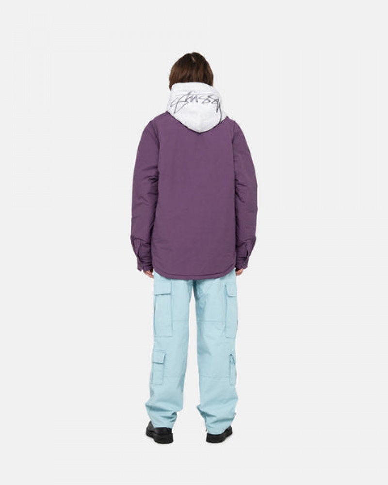 Purple Stussy Padded Tech Over Shirt Women's Shirts Jakarta | Indonesia IJI-4830