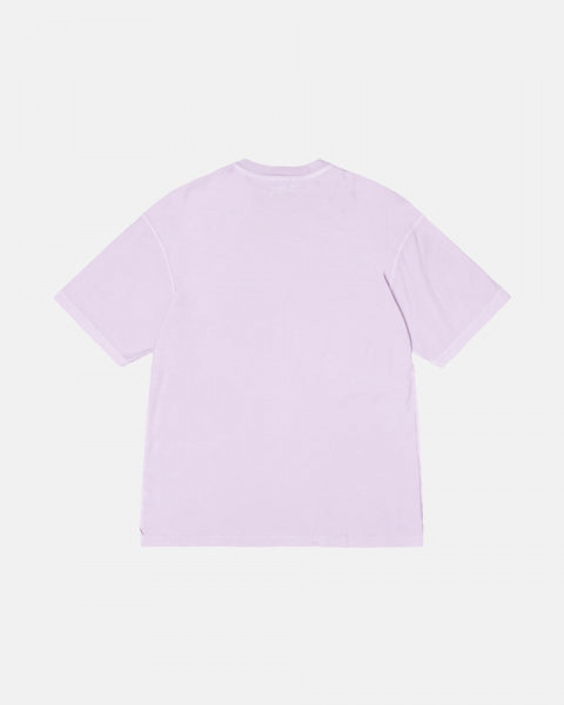 Purple Stussy Pig. Dyed Inside Out Crew Men's Tees Jakarta | Indonesia FWB-5562