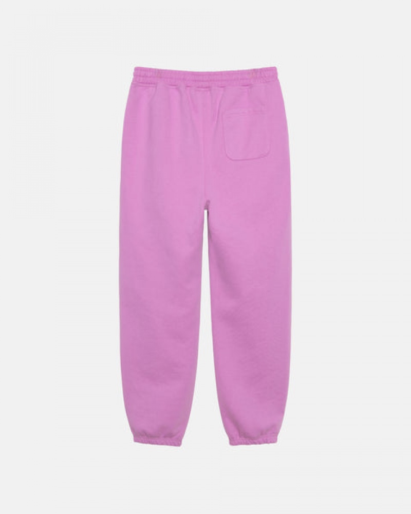 Purple Stussy Stock Logo Sweatpant Men's Sweatpants Jakarta | Indonesia VEN-6175