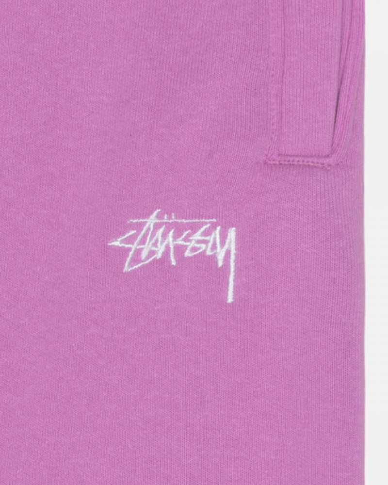 Purple Stussy Stock Logo Sweatpant Men's Sweatpants Jakarta | Indonesia VEN-6175