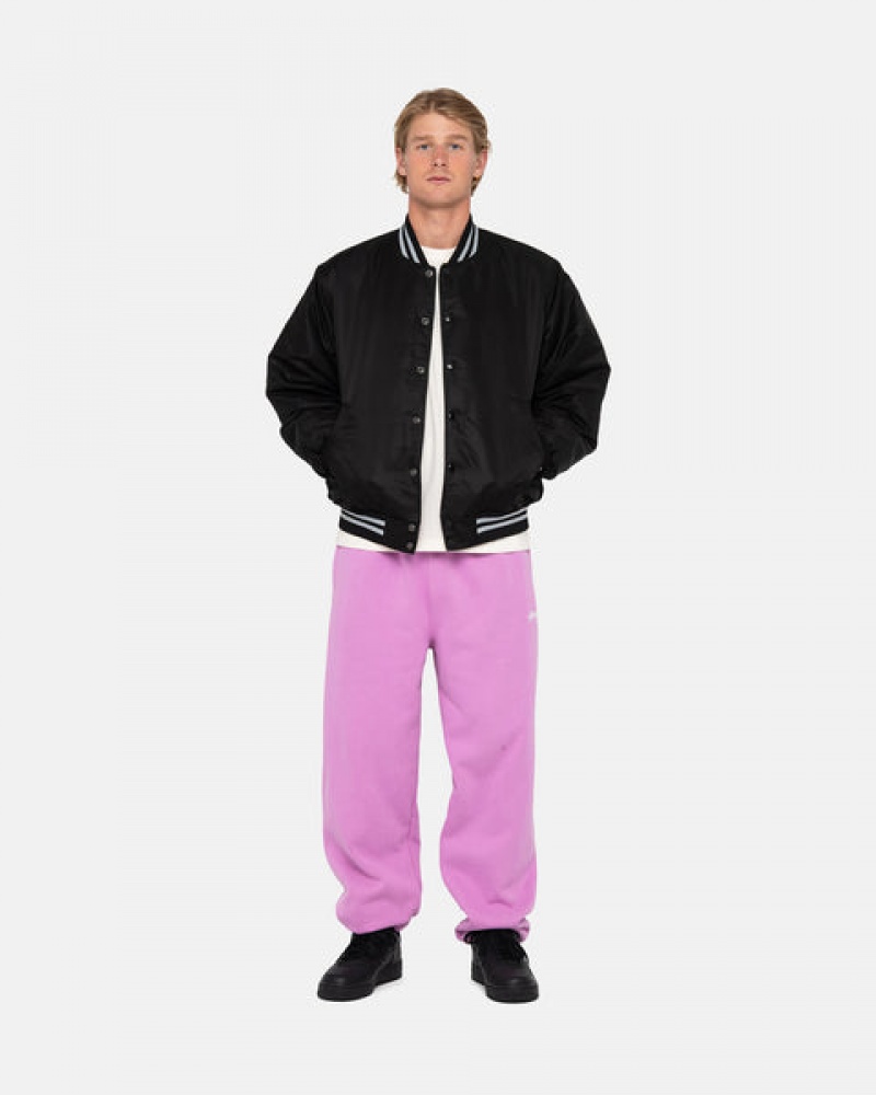 Purple Stussy Stock Logo Sweatpant Men's Sweatpants Jakarta | Indonesia VEN-6175