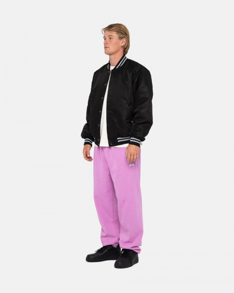 Purple Stussy Stock Logo Sweatpant Men's Sweatpants Jakarta | Indonesia VEN-6175