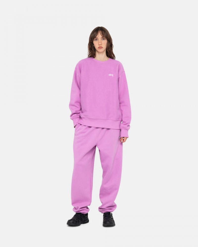 Purple Stussy Stock Logo Sweatpant Women's Sweatpants Jakarta | Indonesia EEQ-8560