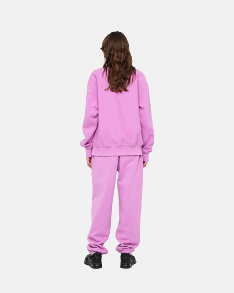 Purple Stussy Stock Logo Sweatpant Women's Sweatpants Jakarta | Indonesia EEQ-8560