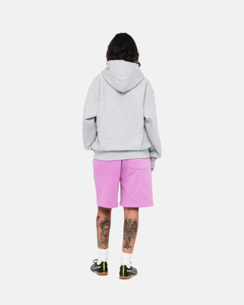 Purple Stussy Stock Logo Sweatshort Men's Sweatshorts Jakarta | Indonesia IKG-4334