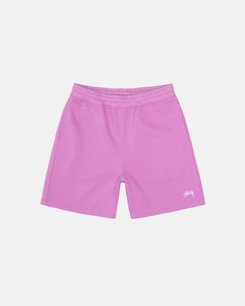 Purple Stussy Stock Logo Sweatshort Men\'s Sweatshorts Jakarta | Indonesia IKG-4334