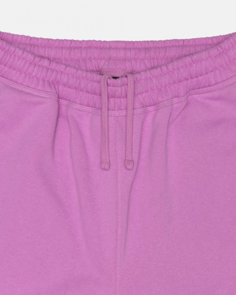 Purple Stussy Stock Logo Sweatshort Women's Sweatshorts Jakarta | Indonesia BZU-9351