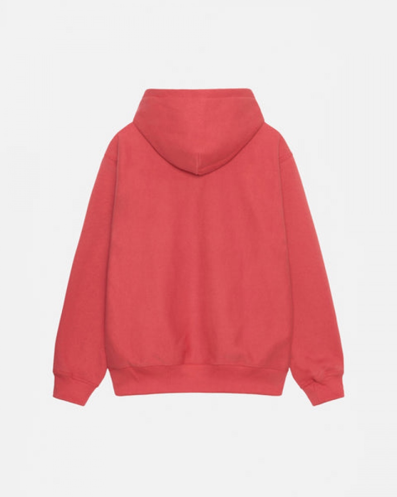 Red Stussy Basic Applique Hood Men's Sweatshirts Jakarta | Indonesia DRG-6342