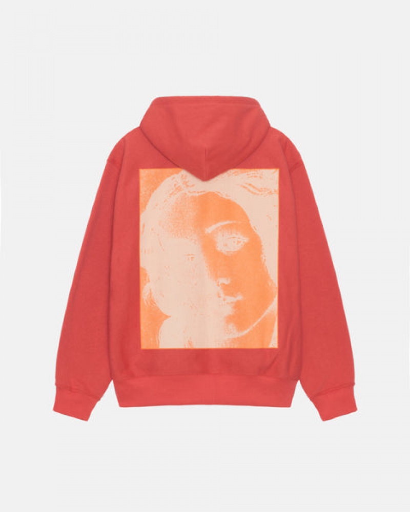 Red Stussy Venus Zip Hood Men's Sweatshirts Jakarta | Indonesia CTK-0145