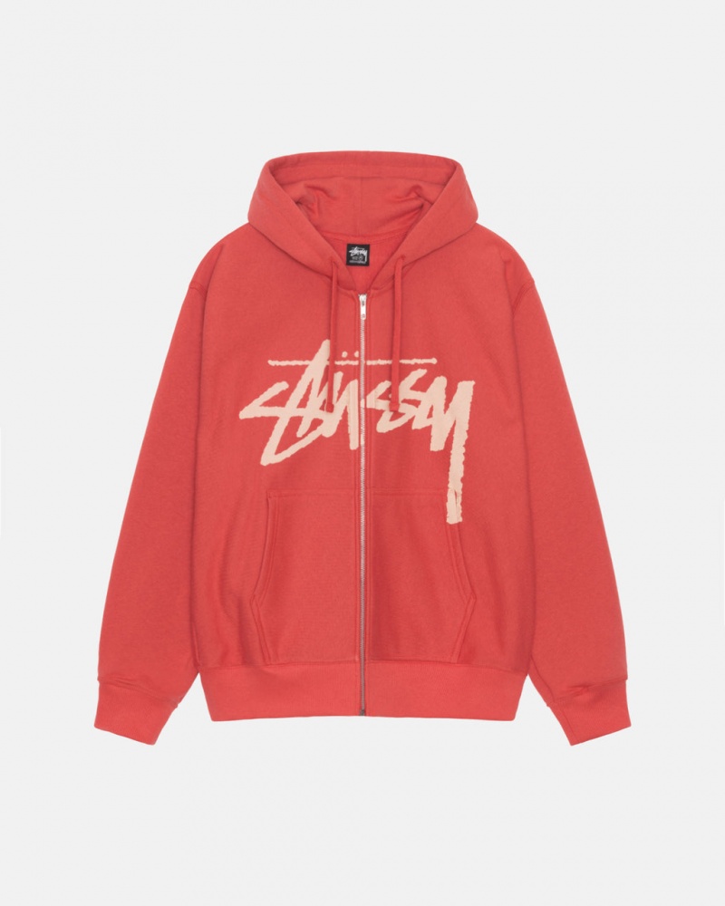 Red Stussy Venus Zip Hood Men\'s Sweatshirts Jakarta | Indonesia CTK-0145